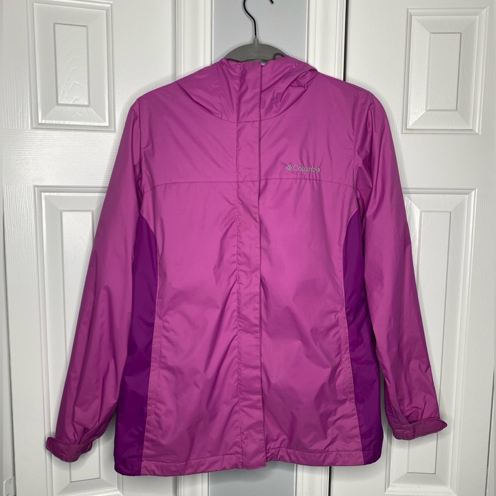 Columbia WaterProof Pink & Purple Hooded Jacket Small